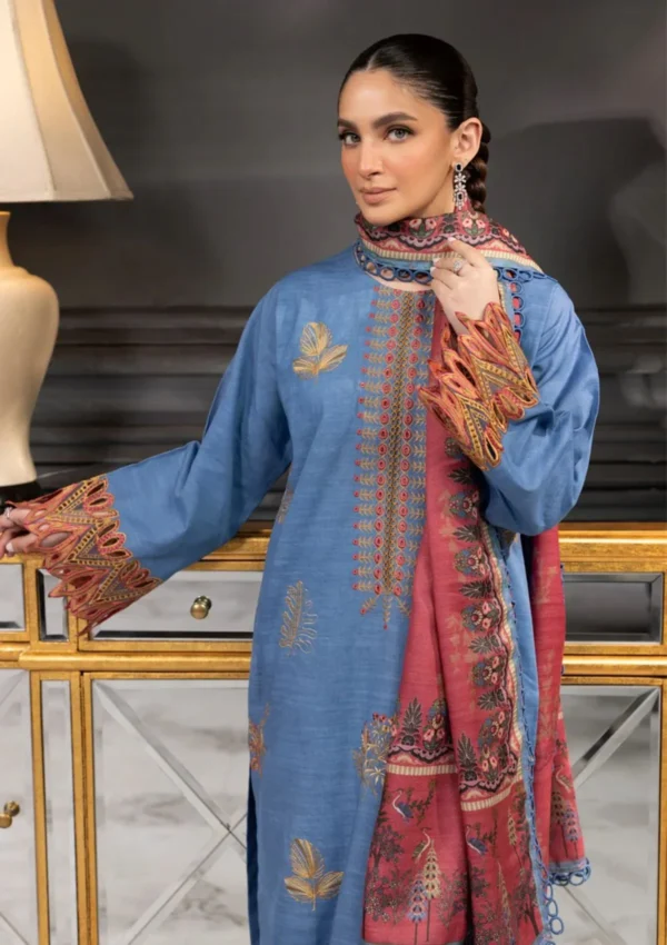 Winter Collection - Rang Rasiya - Carnation Khaddar Shawl - Malaha - D#05 - Image 2