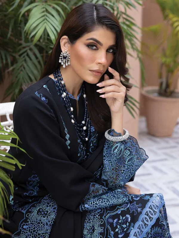 Rang Rasiya Carnation Embroidered Karandi 3Pc Suit - Image 2