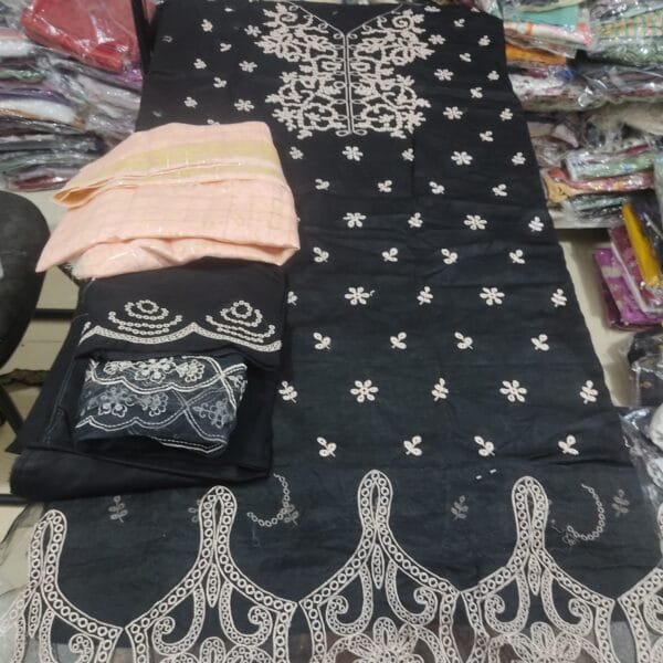 QALAMKAR--3pc- lawn embroidered - Image 2