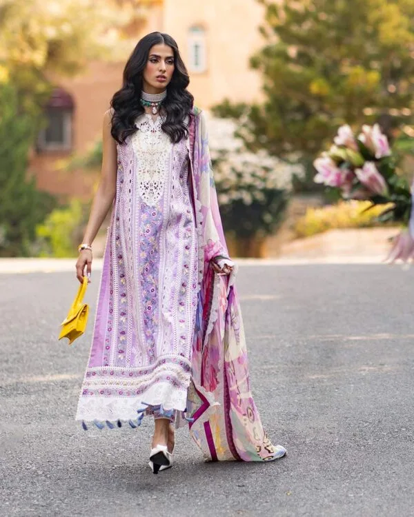 MUSHQ–2pc-lawn embroidered with silk dupatta - Image 3