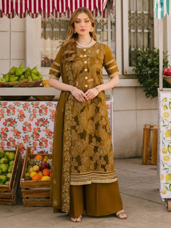MAHRUKH by MASAKALI--3 PC LUXURY LAWN - Image 3