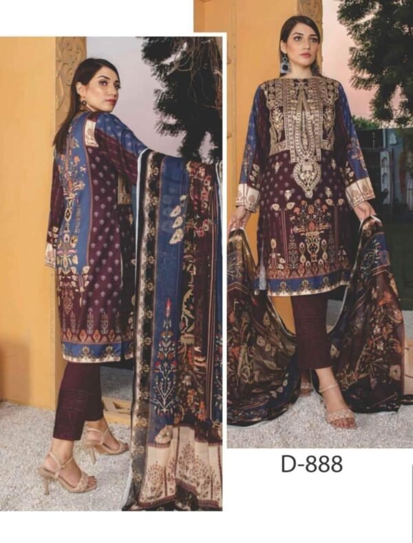 DHANAK LUXURY LINEN--3pc--D-888 - Image 2