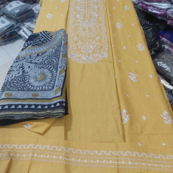 BEECHTREE-3pc-winter stuff with woolen jacquard shawl - Image 2